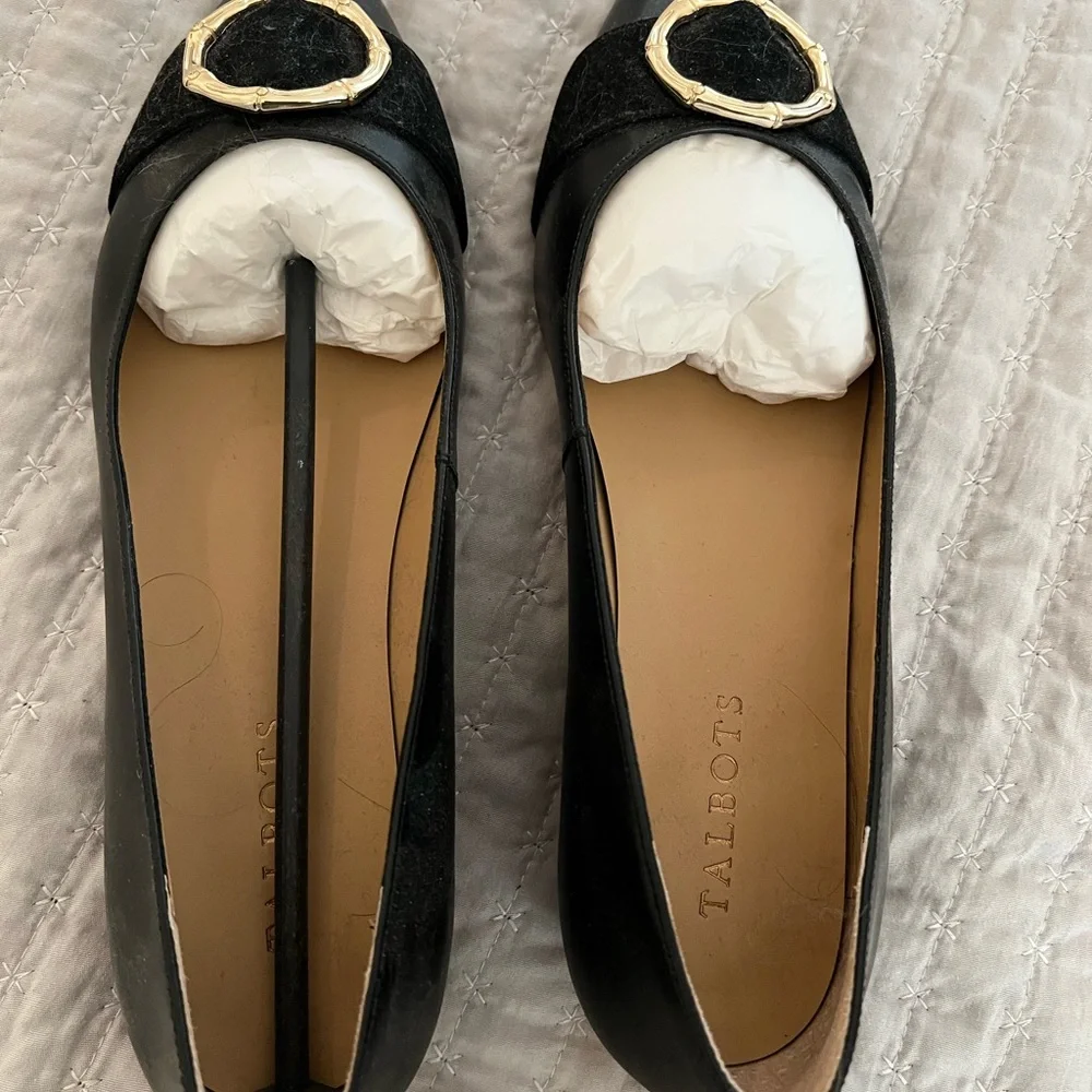 Talbots black Edison flats with bamboo ring - Picture 5 of 6